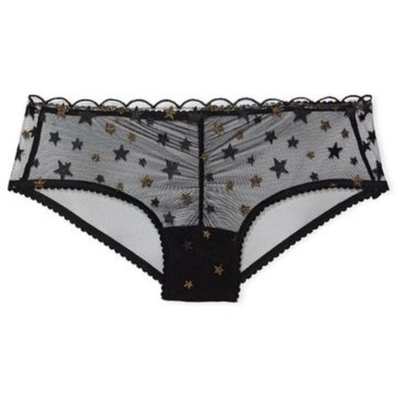 New! Victoria's Secret The Lacie Black Sheer Mesh Cheeky Panty 10392 - Picture 1 of 9